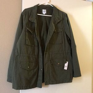 Gap army green utility jacket